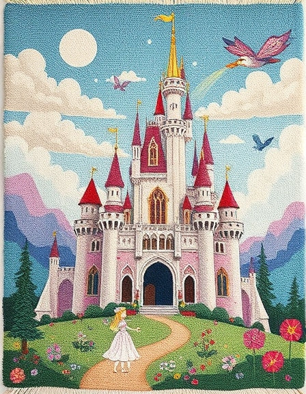 customized handwoven rug for kids playroom unicorn
