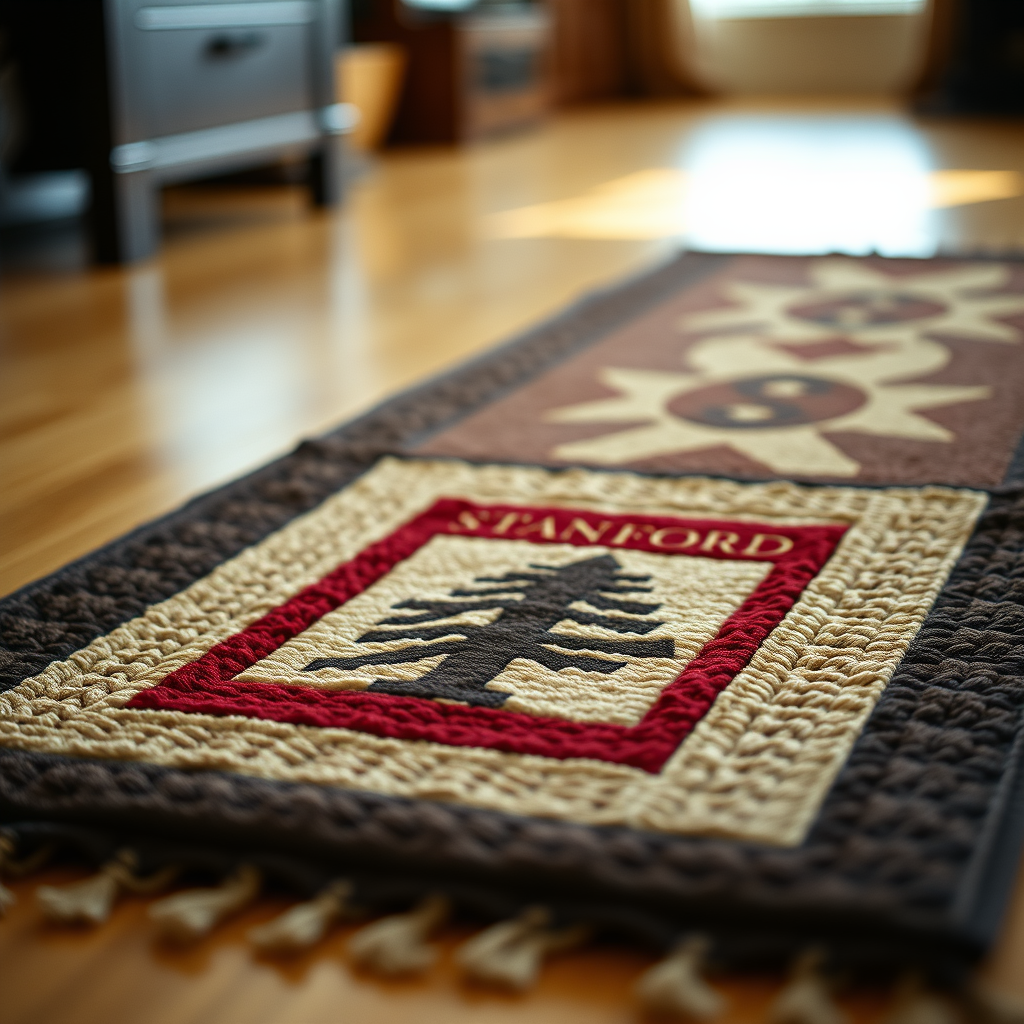 personalized hand knotted rug to celebrate your loved one's graduation stanford university